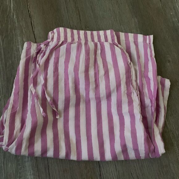 Victorias Secret Striped Sparkly Wide Leg Pajama Pants Pink Purple Size Small - Picture 3 of 10